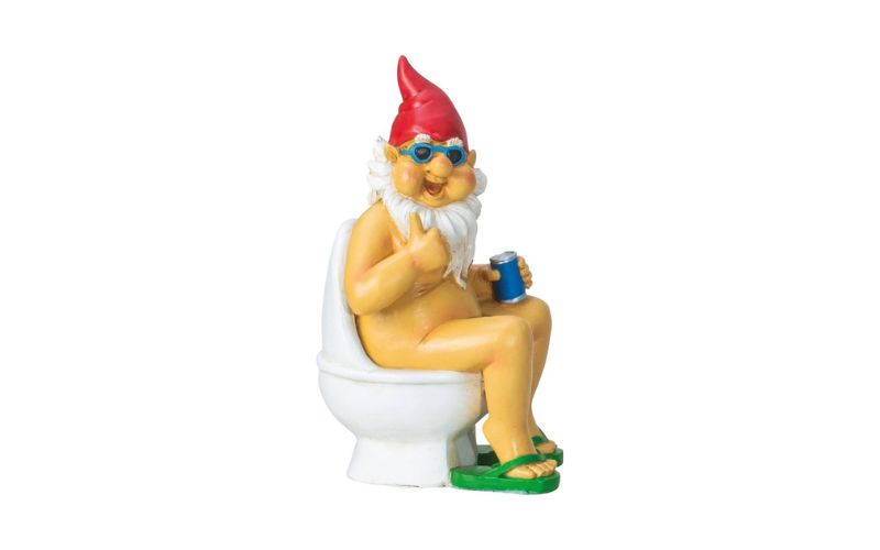 Tuinkabouter op toilet