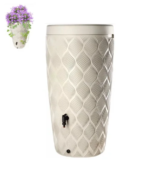 Regenton met plantenbak